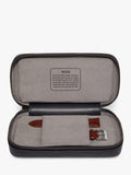 TUMI leather travel watch case black embossed, UK version