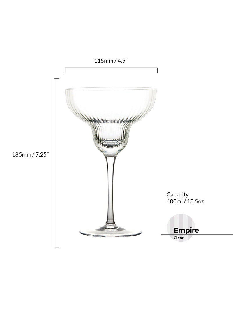 Anton Studio Designs clear Margarita cocktail glass set of 2 400ml - British product
