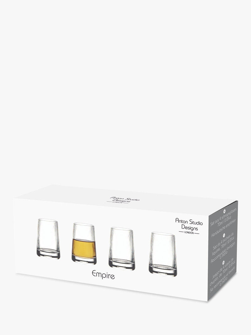 Anton Studio Designs Empire shot glasses set of 4 clear - British product