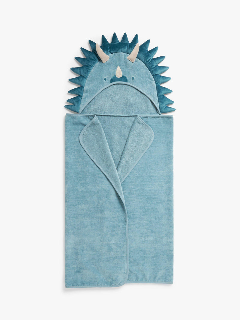 John Lewis kids dino hooded towel blue multi, UK version