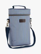 John Lewis Navigate Three Rivers Striped 2 Bottle Picnic Cooler Bag, Navy- Buy online at McGrocer