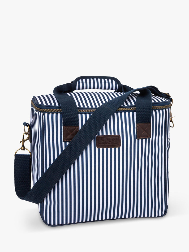 Navigate Three Rivers striped picnic cooler bag 20L navy, imported from the UK
