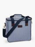 Navigate Three Rivers striped picnic cooler bag 20L navy, imported from the UK
