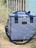 Navigate Three Rivers striped picnic cooler bag 20L navy, imported from the UK