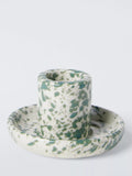John Lewis speckle candle holder green stoneware, UK version