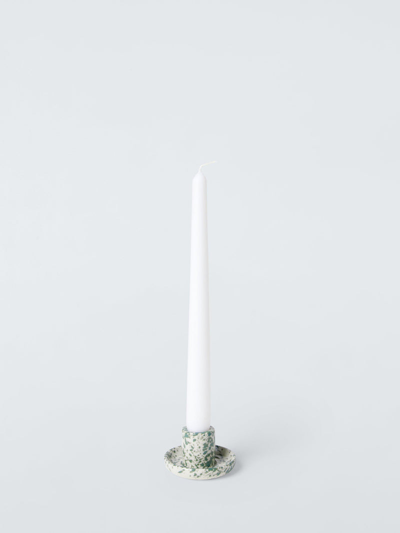 John Lewis speckle candle holder green stoneware, UK version