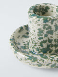 John Lewis speckle candle holder green stoneware, UK version