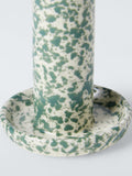 John Lewis speckle green candlestick holder 9.4cm (British brand)