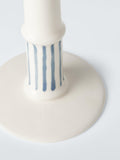 John Lewis stripe stoneware dinner candle holder blue, imported from the UK