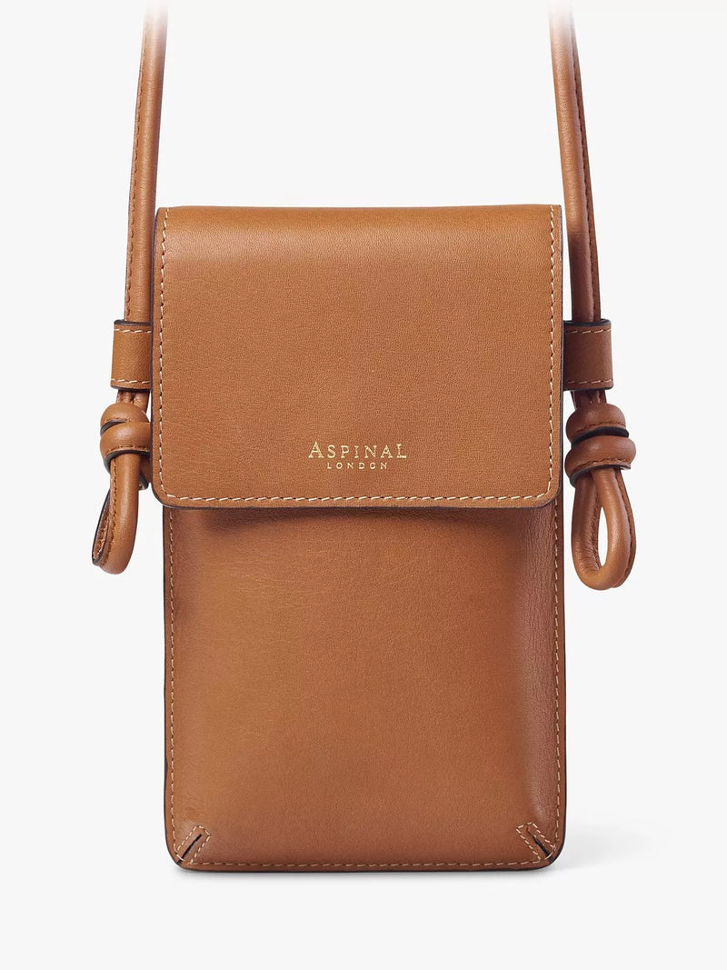 Aspinal of London smooth leather phone pouch crossbody bag (British brand)