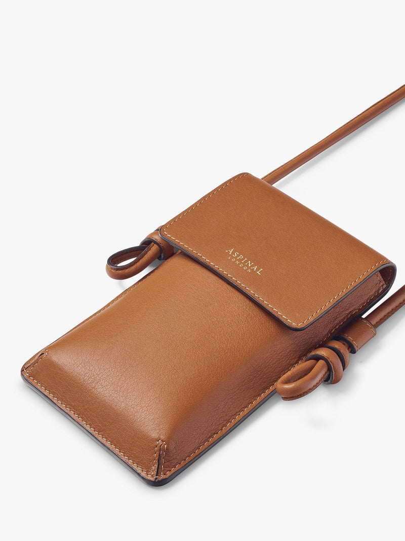 Aspinal of London smooth leather phone pouch crossbody bag (British brand)