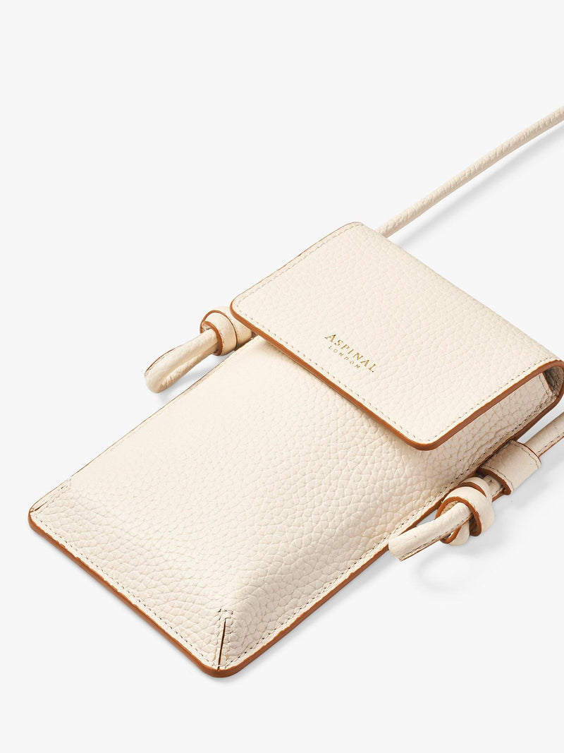 Aspinal of London Ella Pebble Leather Phone Pouch, imported from the UK
