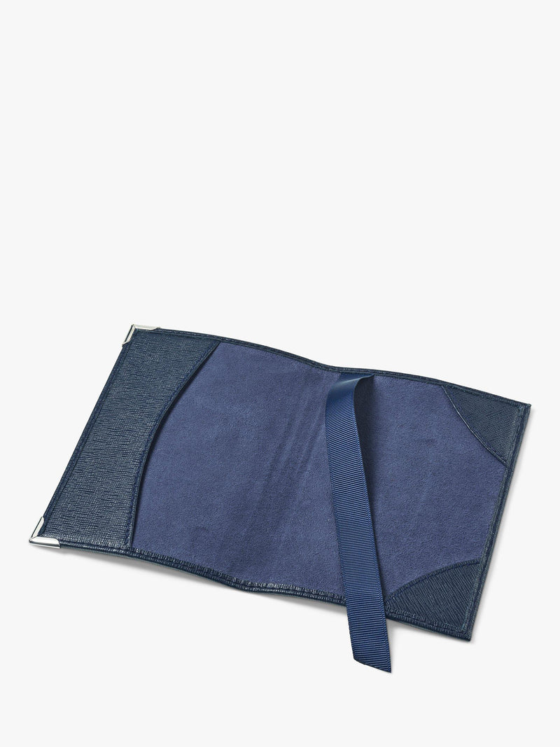 Aspinal of London Saffiano leather passport cover navy, UK version