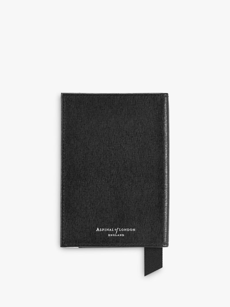 Aspinal of London Saffiano leather passport cover Black, imported from the UK