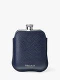 Aspinal of London Pebble Full Grain Leather Stainless Steel 5oz Hip Flask