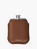 Aspinal of London Pebble Full Grain Leather Stainless Steel 5oz Hip Flask