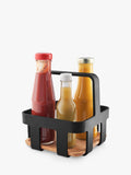 Eva Solo Nordic table condiments caddy black natural oak base, imported from the UK