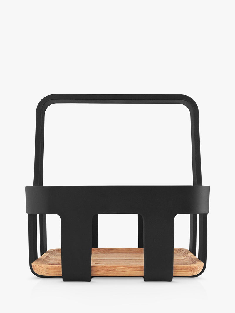 Eva Solo Nordic table condiments caddy black natural oak base, imported from the UK