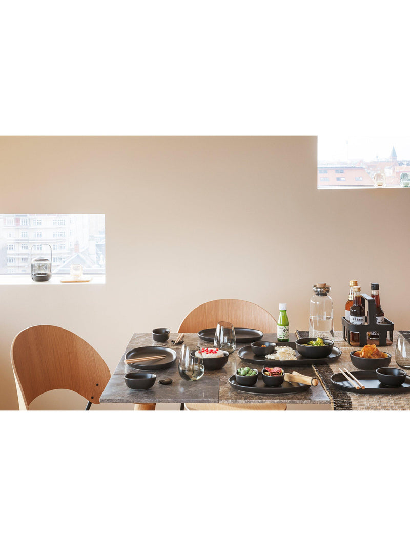 Eva Solo Nordic table condiments caddy black natural oak base, imported from the UK