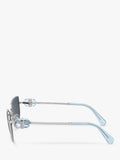 Swarovski women's irregular sunglasses in silver and grey, UK version