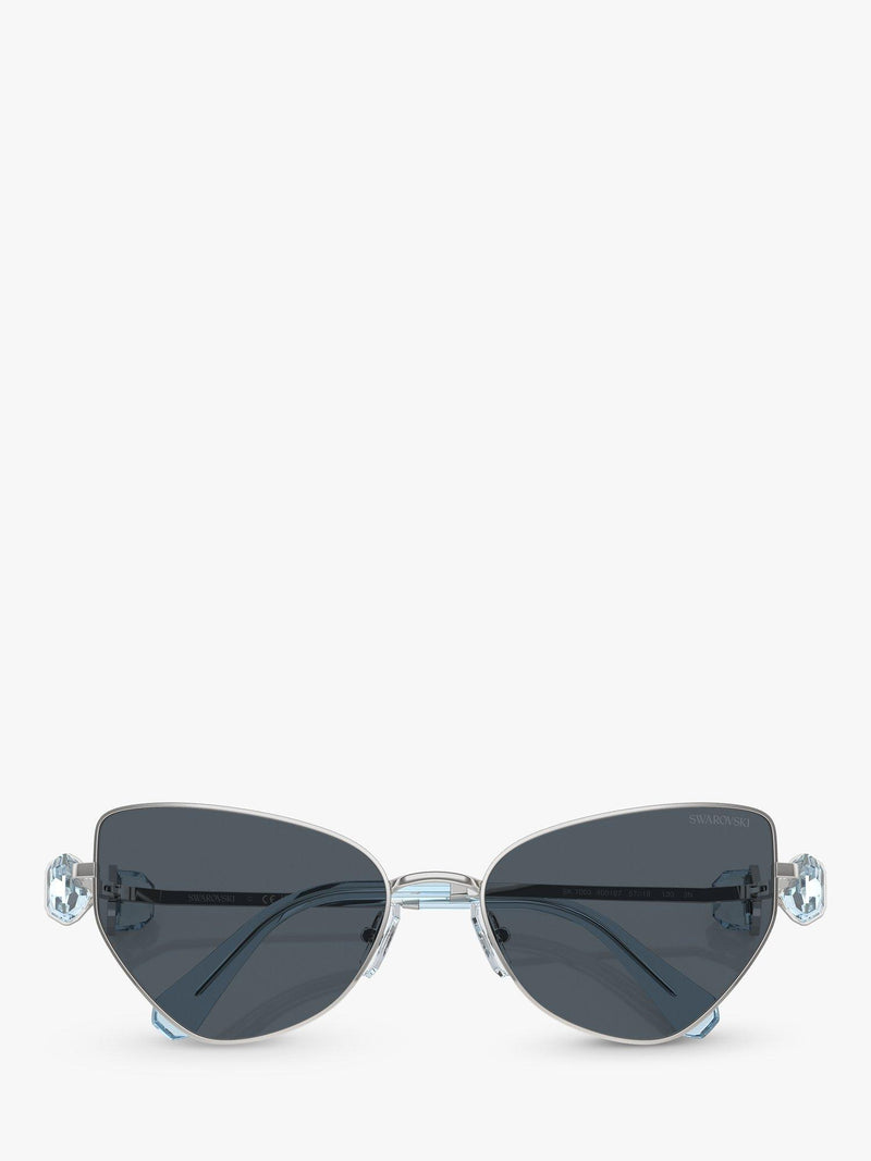 Swarovski women's irregular sunglasses in silver and grey, UK version