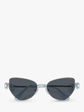Swarovski women's irregular sunglasses in silver and grey, UK version