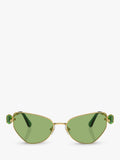 Swarovski irregular butterfly sunglasses gold and green, UK version