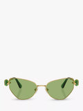 Swarovski irregular butterfly sunglasses gold and green, UK version