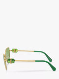 Swarovski irregular butterfly sunglasses gold and green, UK version