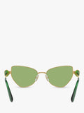 Swarovski irregular butterfly sunglasses gold and green, UK version