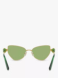 Swarovski irregular butterfly sunglasses gold and green, UK version