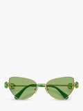 Swarovski irregular butterfly sunglasses gold and green, UK version