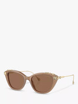 John Lewis Swarovski SK6010 Women's Cat's Eye Sunglasses Opal Beige/Bronze- Buy online at McGrocer