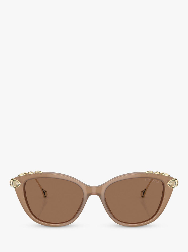 Swarovski cat's eye sunglasses brown acetate frame (British brand)