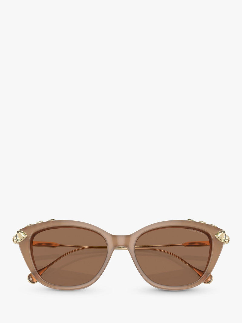 Swarovski cat's eye sunglasses brown acetate frame (British brand)