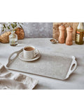 Morris & Co. melamine large handled tray in grey with Strawberry Thief design, imported from the UK