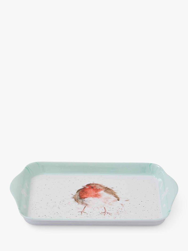 Wrendale Designs melamine scatter tray with robin design, 21.5cm (British brand)