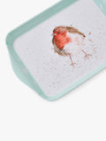 Wrendale Designs melamine scatter tray with robin design, 21.5cm (British brand)