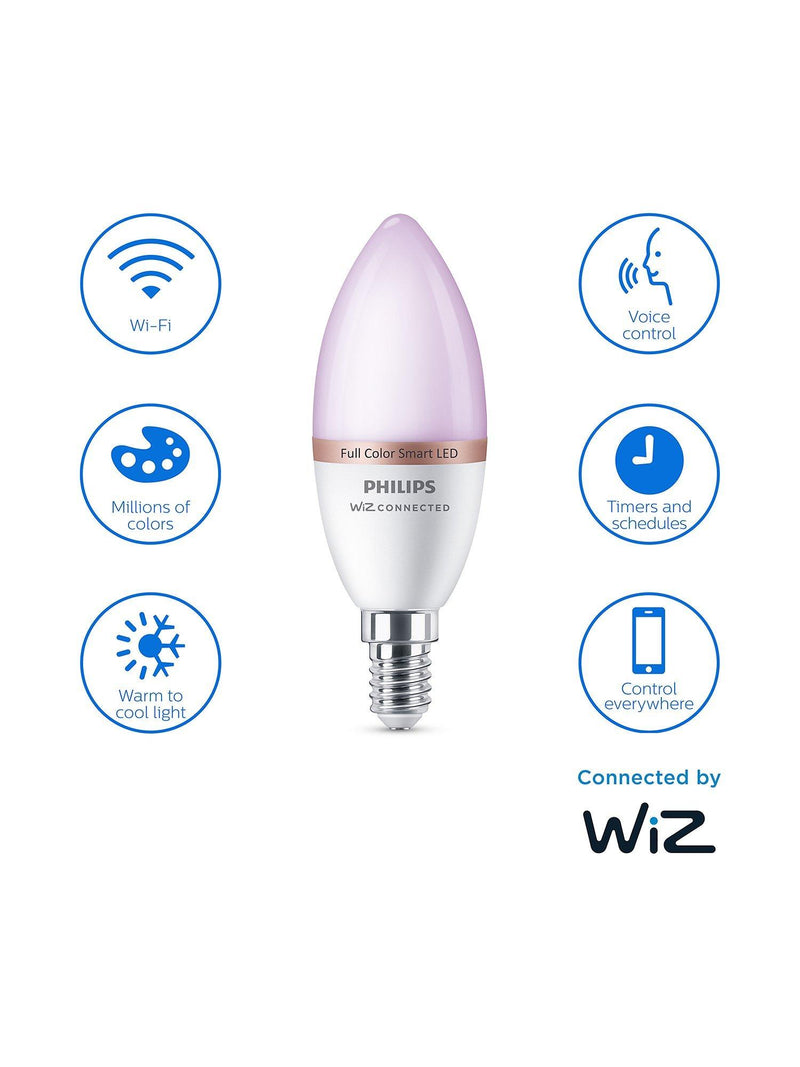 Philips smart LED bulb colour changing E14 candle 4.9W (British brand)