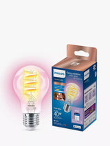 John Lewis Philips Smart LED E27 Clear Filament Colour Changing Light Bulb 5W- Buy online at McGrocer
