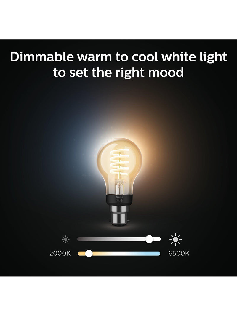 Philips Hue White Ambiance 7W A60 B22 bulb, imported from the UK