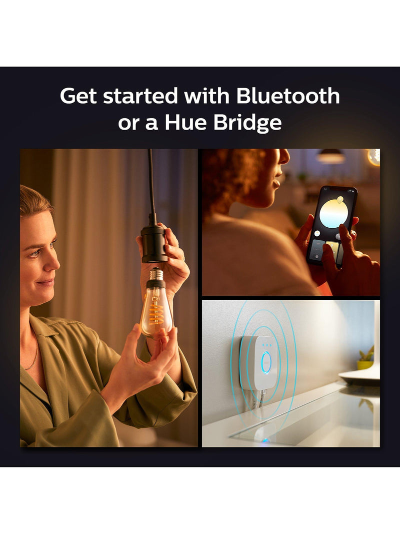 Philips Hue smart bulb ST64 filament 7W E27, UK version