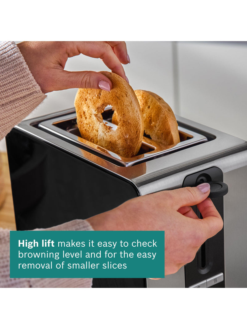 Bosch Sky Compact 2 Slice Toaster in black - British product