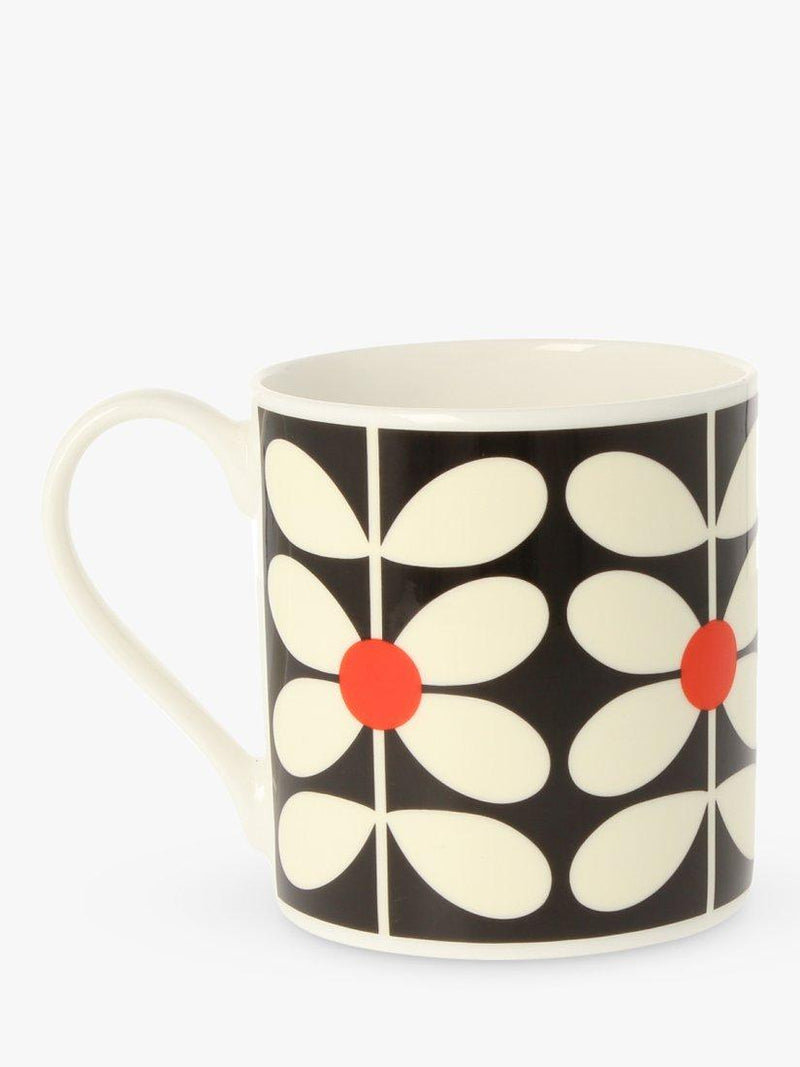 Orla Kiely Sixties print bone china mug 350ml, imported from the UK