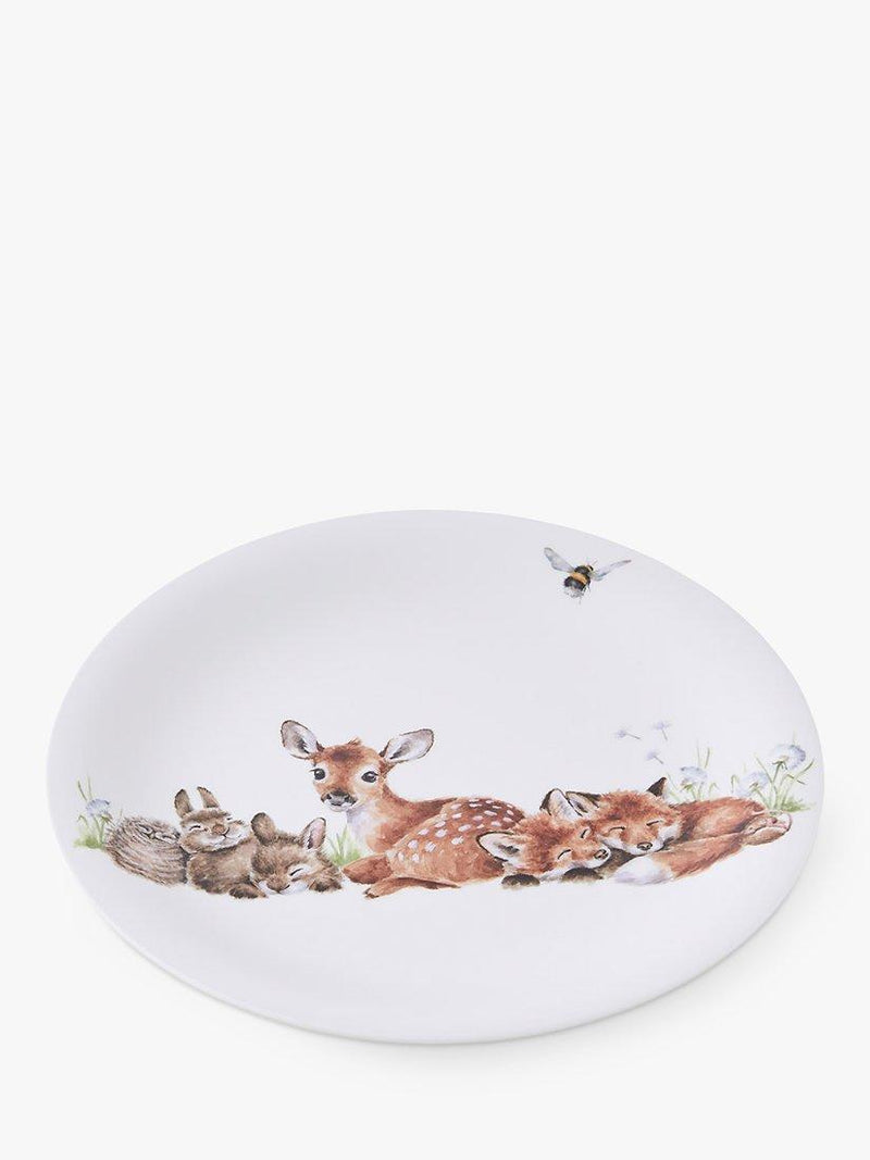 Wrendale Designs Baby Animals melamine plate and bowl set, Brown/Multi, Set of 2 (British brand)