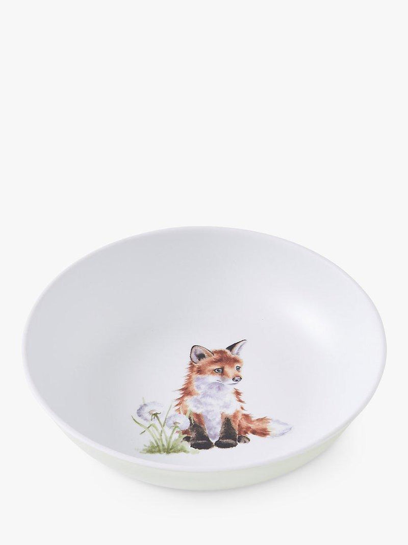 Wrendale Designs Baby Animals melamine plate and bowl set, Brown/Multi, Set of 2 (British brand)