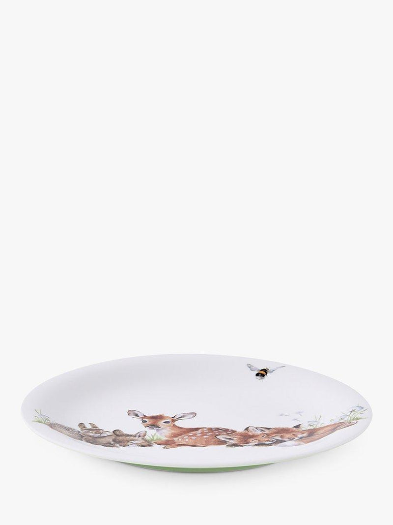 Wrendale Designs Baby Animals melamine plate and bowl set, Brown/Multi, Set of 2 (British brand)