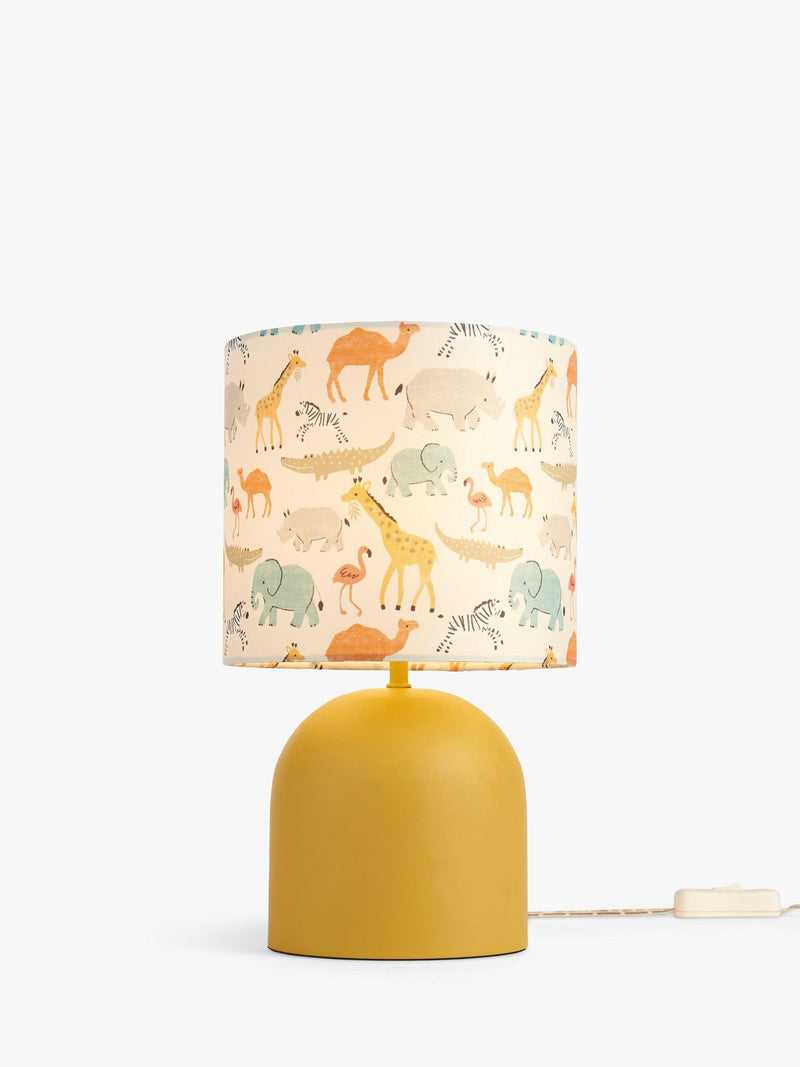 John Lewis Safari bedside lamp with animal print shade - British product