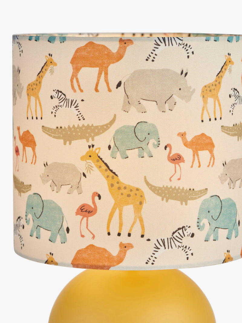 John Lewis Safari bedside lamp with animal print shade - British product