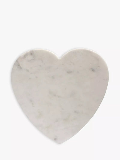 John Lewis Heart-Shaped Marble Cheese Board 28cm in White- Buy online at McGrocer